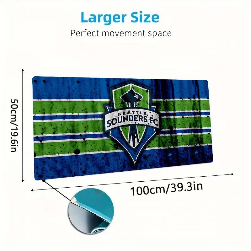 Seattle Sounders FC Print Cushion Non-slip Laptop Tablet Big Mousepad XXL Mat Mini PC Playmat With Lock edge