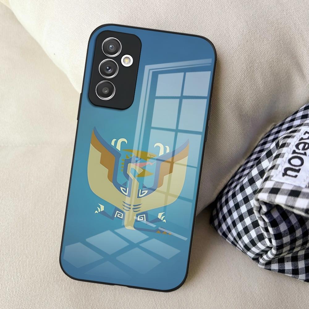 Чехол для телефона M-Monster Hunter для S25 Samsung S24 Ultra S23 Fe S22 Plus S20 S21 A16 A54 A34 A53 Стеклянная крышка