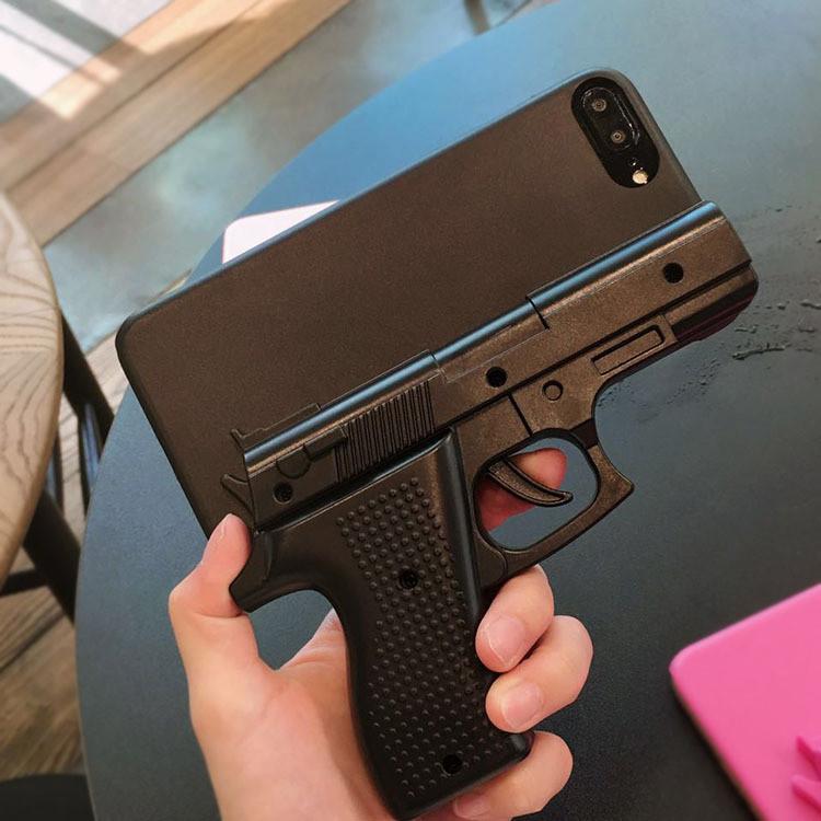 Новый Специальный Уникальный Крутой 3D Чехол в Форме Пистолета для iPhone 7 Plus из Материалов Премиального Качества