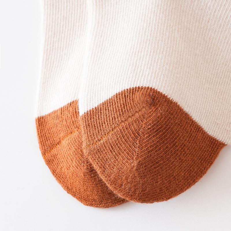 5 пар/комплект детских носков из хлопка, весна-осень, детские носки среднего размера с изображением животных из мультфильмов, милые носки для малышей, девочек и мальчиков