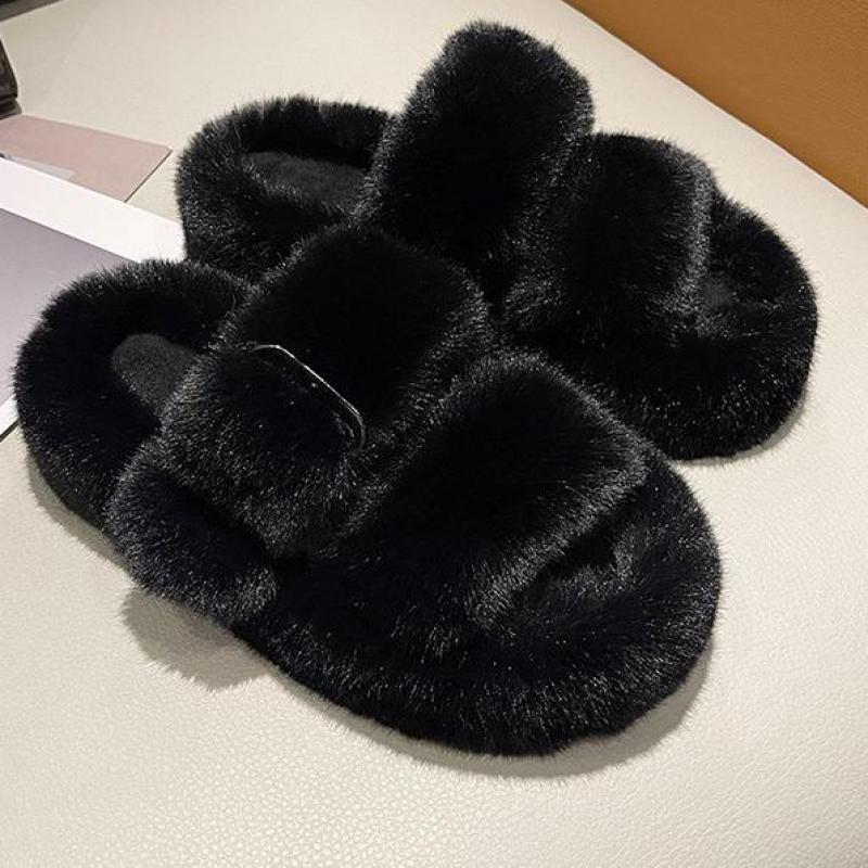 Зимние пушистые тапочки, женские новые домашние домашние меховые тапочки для женщин, удобная нечеткая домашняя обувь на плоской платформе, корейские шлепанцы