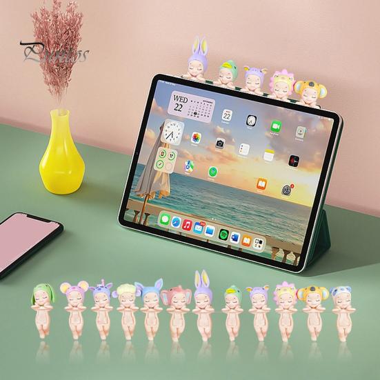 12 шт., держащая подбородок ангела, кукла, фрукт, головной убор, животное, фигурка ангела, ПВХ, мультяшная фигурка ангела, книжная полка, настольное украшение, орнамент