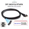 Xiwai 8i Slimline SAS Host RAID to 8 SATA Target Data Transfer Hard Disk Fanout RAID Cable with 1 to 8 SFF-8654 74-Pin 4.0 7-Pin Splitter, 0.5M