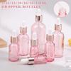 Многоразовые флаконы-капельницы 5–100 мл, розовое стекло с розовой крышкой – для косметики, ароматерапии и эфирных масел