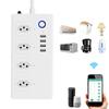 Умная розетка, 4 USB-порта, 4 розетки, ПК, Бразилия, голосовое управление, универсальная розетка Wi-Fi для дома