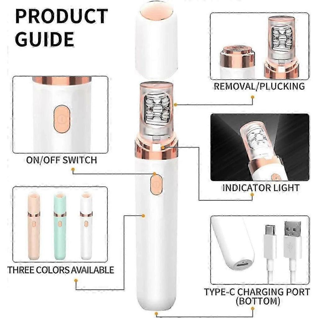 Pluxy Epil Pro 3.0 Cordless Facial Epilator & Eyebrow Razor - 2-in-1 Hair Remover for Face, Hands, Legs, Underarms, Bikini Line