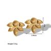 European and American INS Style 18k Gold Plated Stainless Steel Hexagonal Star Flower Leaf Earrings