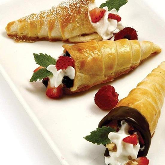 Конус из нержавеющей стали, заостренная форма, спиральная форма для круассана, хлеба, трубка, инструмент для выпечки