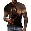 Summer Fashion Cool Spartan Warrior Graphic T Shirts Men New Casual Trend Personality Printed Round Neck Short Sleeve Tees Tops