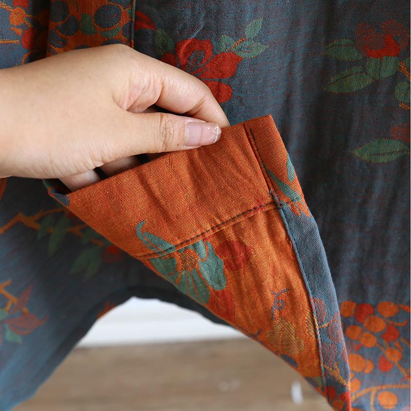 Женская юката из жаккардового хлопка в стиле ретро: Легкая ночная рубашка и пижама в стиле кимоно на весну/осень.