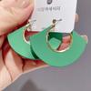 Нишевый дизайн Модные серьги-пряжки Женские веерообразные серьги с уксусной кислотой Индивидуальные преувеличенные серьги Зеленые украшения для ушей