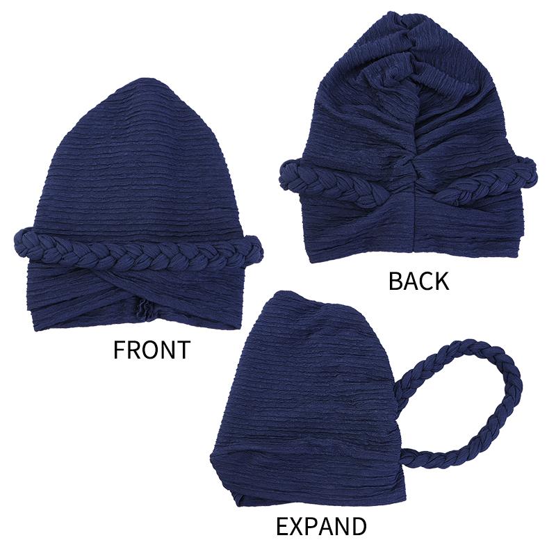 2PCS/LOT Solid Colors Women Bohemian Style Handmade Braid Turban Head Wrap Twist Bandana Head Scarf