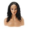 VOCOSTE Термостойкий парик с кружевной фронтальной частью, средней длины, пушистый, кудрявый и волнистый, для девушек, для повседневного использования, синтетическое волокно, черный, 30,5 см