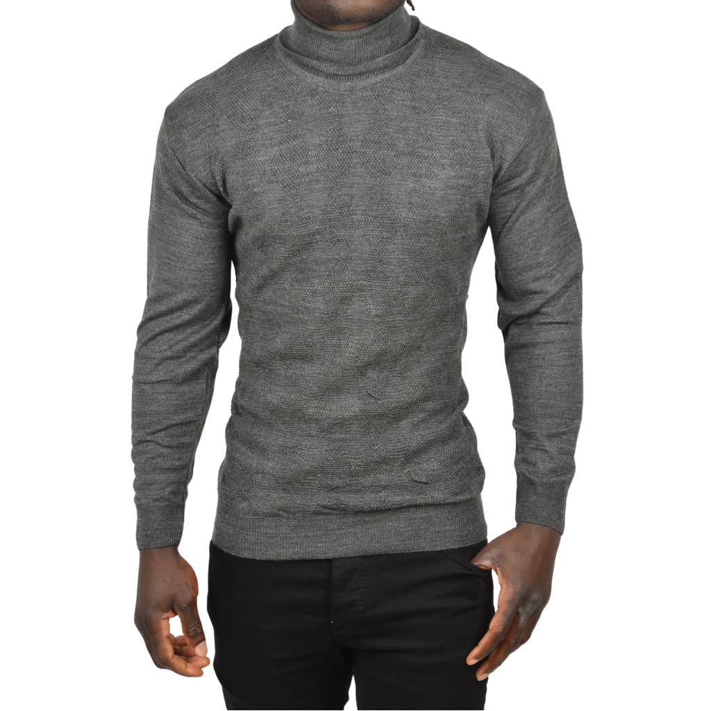 DeepSEA Slim Fit Diamond Patterned Full Turtleneck Knitwear Водолазка свитер 2505507