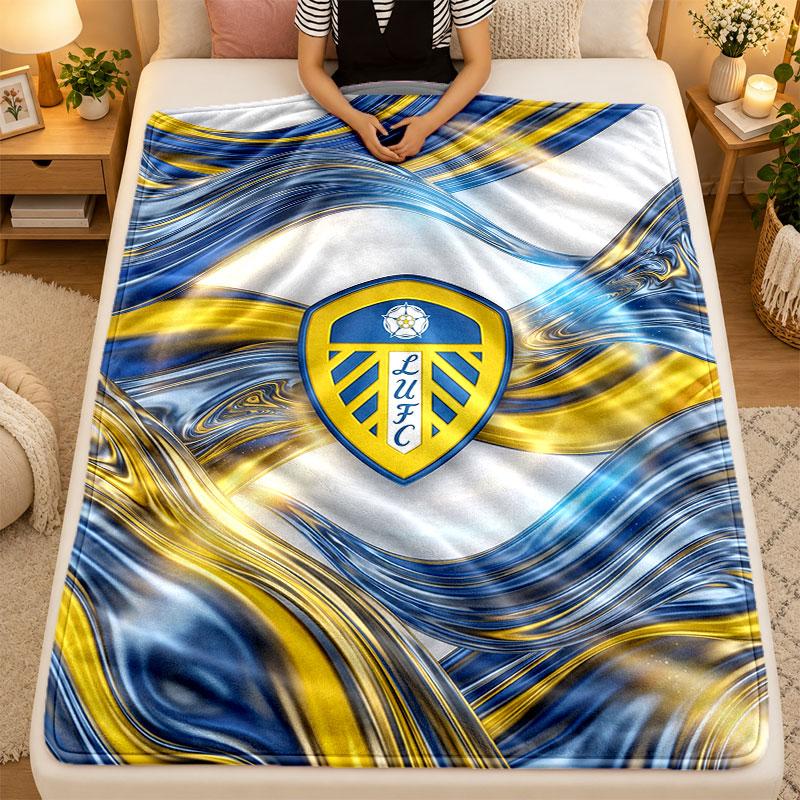 Фланелевое одеяло Leeds United Football Теплое Мягкое Плед для использования на диване кровати в гостиной