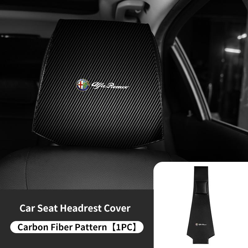 For Alfa Romeo Leather Car Headrest Cover Anti-Dirty Seat Protective Cover Giulia 147 Mito 156 159 166 GT Stelvio Brera Volante
