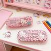 Кейс для очков Hello Kitty Милый Девичий Сердечко Кожаный Кейс для очков от близорукости Ударопрочный Анти-давление Девичья Коробка для хранения очков Подарок