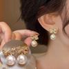 Модные Серьги из Серебра S925 с Иглой, Бант, Имитация Жемчуга, Изысканные Женственные Аксессуары для Свадебной Вечеринки
