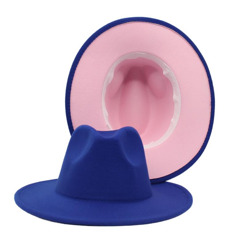 Мужские фетровые шляпы унисекс в стиле пэчворк фетровая шляпа женская двухцветная широкополая шляпа в стиле джаз-цилиндр осень-зима британская ретро-панама кепка