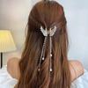 Tassel Butterfly Pearl Hair Clip Women Hair Claw Hairpin Hair Crab Hairaccessory
