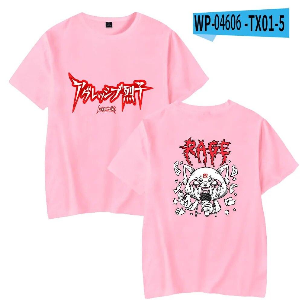 Aggretsuko модная футболка женская унисекс летние футболки с короткими рукавами аниме повседневная уличная футболка унисекс