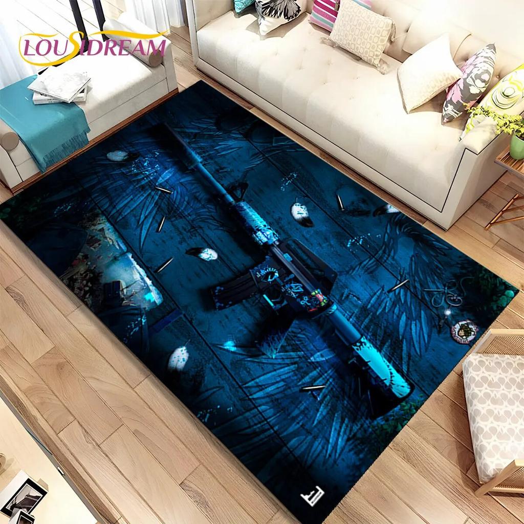 3D штурмовая винтовка, пистолет, пистолет CS M4 AK USP, игровой коврик, ковер для дома, гостиной, спальни, дивана, коврик для двери, декор, нескользящий напольный коврик