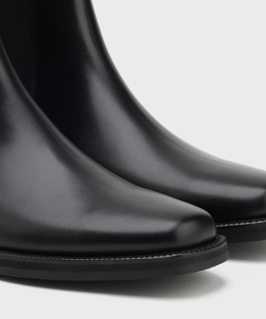 Firenze Atelier [Vibram] Minimal Semi-Square Line Chelsea Boots 7430 [Fg Black]