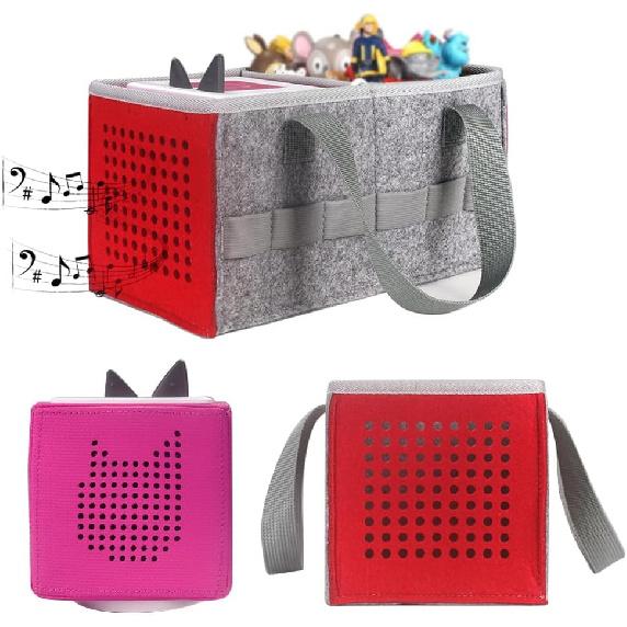 Vakdon 2 шт. с игрушками Портативный чехол для переноски для стартового набора Toniebox, наушников и зарядной станции, вмещает 30-40 фигурок персонажей Tonies,