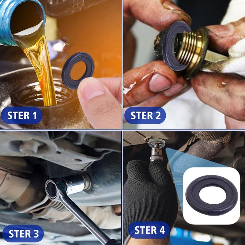 Rubber Gasket Oil Drain Screw Gasket for Automotive Oil Pan Replacement Parts Protects Against Dirt for Chevrolet Ford M12/M14
