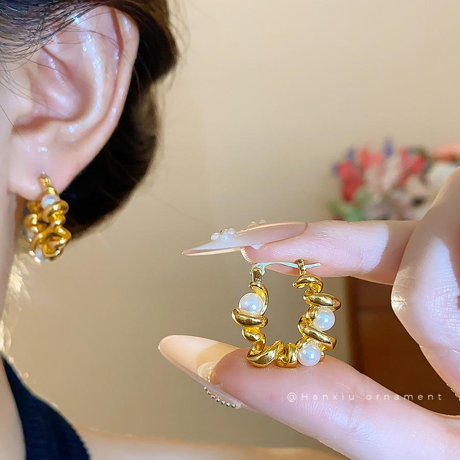 Серьги-подвески Геометрические с бантом Сердце леопарда Серебряная игла - Трендовый корейский стиль для женщин