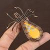 Natural Brecciated Mookaite Gemstone Copper Wire Wrap Spider Pendant 2.56" Y5m26