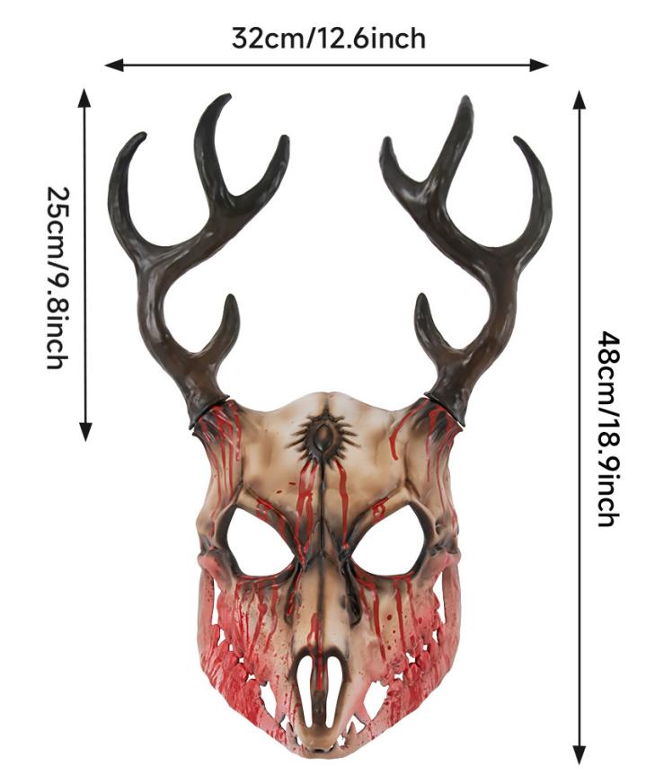 RP Sheep Bone Antler Mask Detachable Outlander Character Props Halloween COS Accessories Painted Gold Sheep Bone Mask