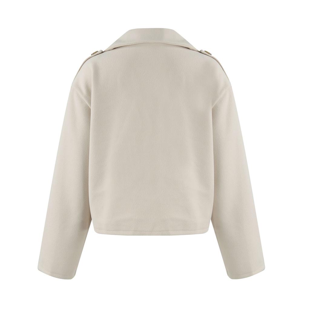 Модный британский пиджак с воротником из однотонного твида