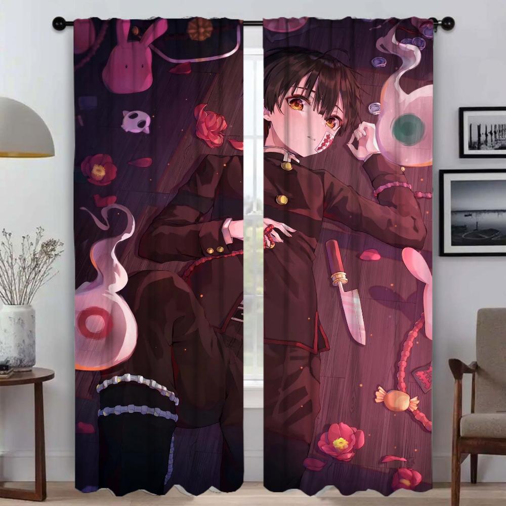 Современные шторы для гостиной для камеры Hanako Kun Shades Tulle для спальни Blackout Curtain Home Interior Curtains 2 Pieces