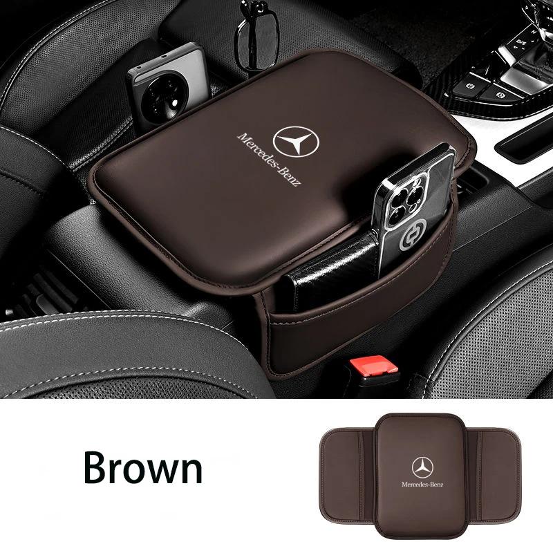 AABIE1 Car Armrest Box Pad Leather Auto Armrest Mat Car Accessories for Mercedes Benz B/C/E/S Class A Class C200L GLC GLK New CLA