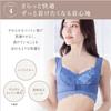[Charmake Body] Модель из журнала anan Ночной бюстгальтер, Без косточек, Высокие боковые части, Застежка спереди, Для ношения 24 часа [Под наблюдением салона для груди] (Пепельно-синий, L)