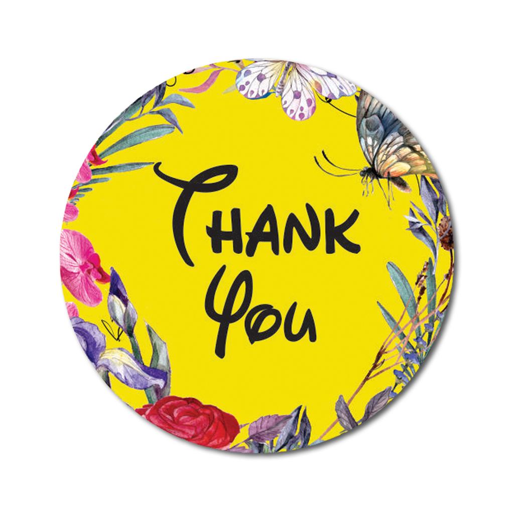 Darling Souvenir Round 45 шт элегантные цветочные и бордюрные фуксия розовые наклейки спасибо-1.6