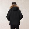 JACK&JONES Men's Water-Repellent Detachable Fur Hooded Down Jacket