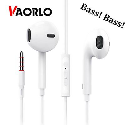 VAORLO Наушники музыкальные проводные спортивные наушники гарнитуры 3,5 мм наушники со встроенным микрофоном регулятор громкости для iPhone Samsung Xiaomi