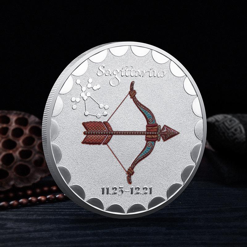 Памятные монеты Двенадцати Созвездий, Европейские и Американские, Боги Солнца и Луны, Счастливые, Красочные, Для Любителей Созвездий, Коллекционные Серебряные Монеты
