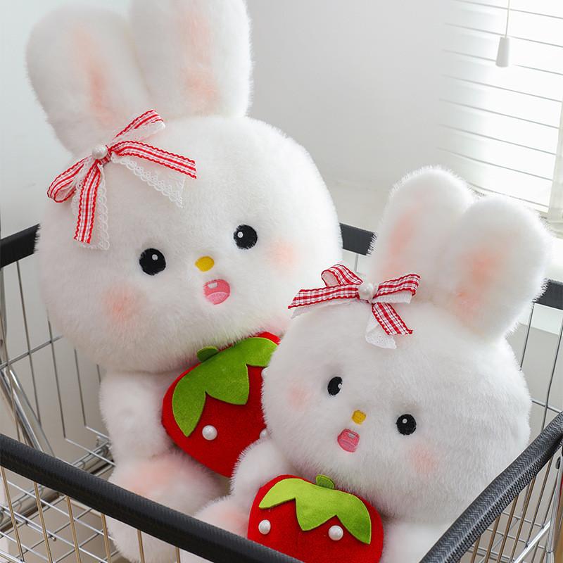 Rabbit Stuffed Strawberry Animal Plush Toy Backpack Cartoon Badroom Decoration