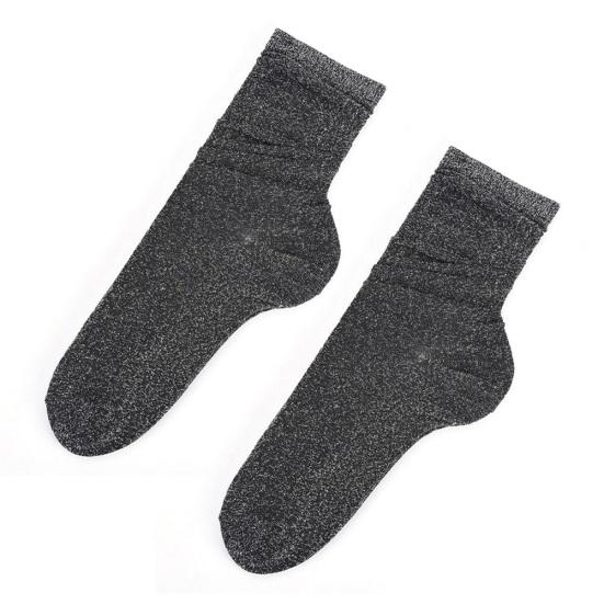 Модные женские блестящие носки, осенне-зимние однотонные повседневные носки, подарок