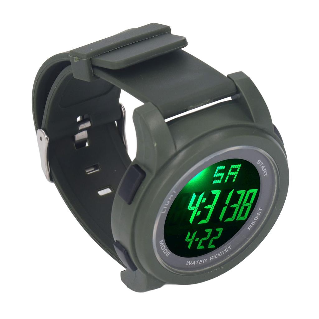 Цифровые спортивные часы с большим многофункциональным дисплеем, светящиеся 5 бар, водонепроницаемые часы для плавания