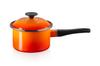 Эмалированная кастрюля Le Creuset EOS, 16 см, оранжевая, японская, для одной руки [Авторизованный продукт]