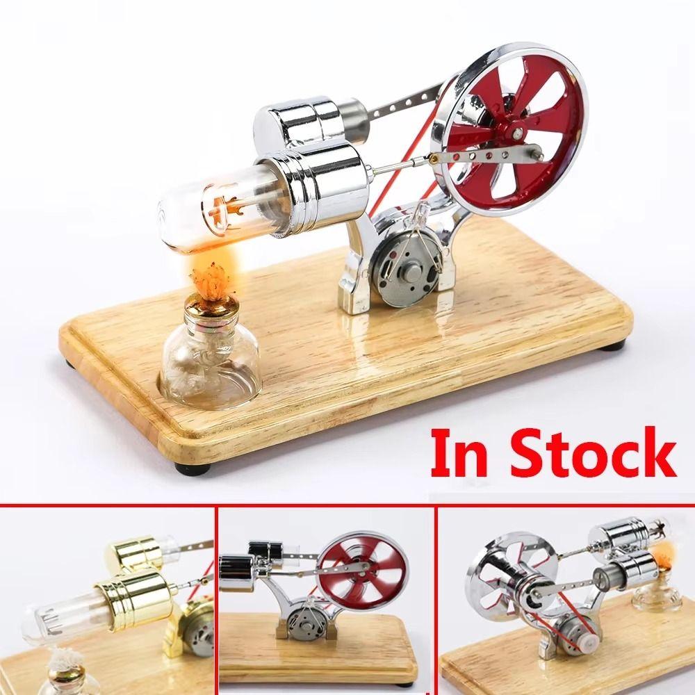 Zinc Zinc Zinc Alloy Stirling Engine Motor Model Colorful LED Hot Air Engine Motor Model Physics Lab