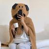 Стиль Ins Кавайный Медведь Плед с Капюшоном Флисовый Материал Согревающий Накидка с Капюшоном Плед-Покрывало Мягкий Плед Шарф Гостиная