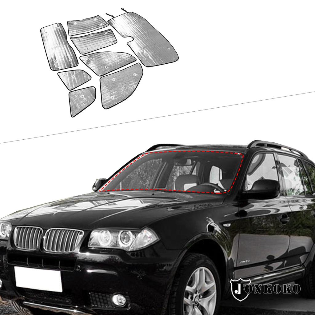 Для BMW X3 E83 2006-2010 алюминиевая фольга серебристого цвета, переднее лобовое стекло автомобиля, полное оконное стекло, солнцезащитный зонтик автомобиля