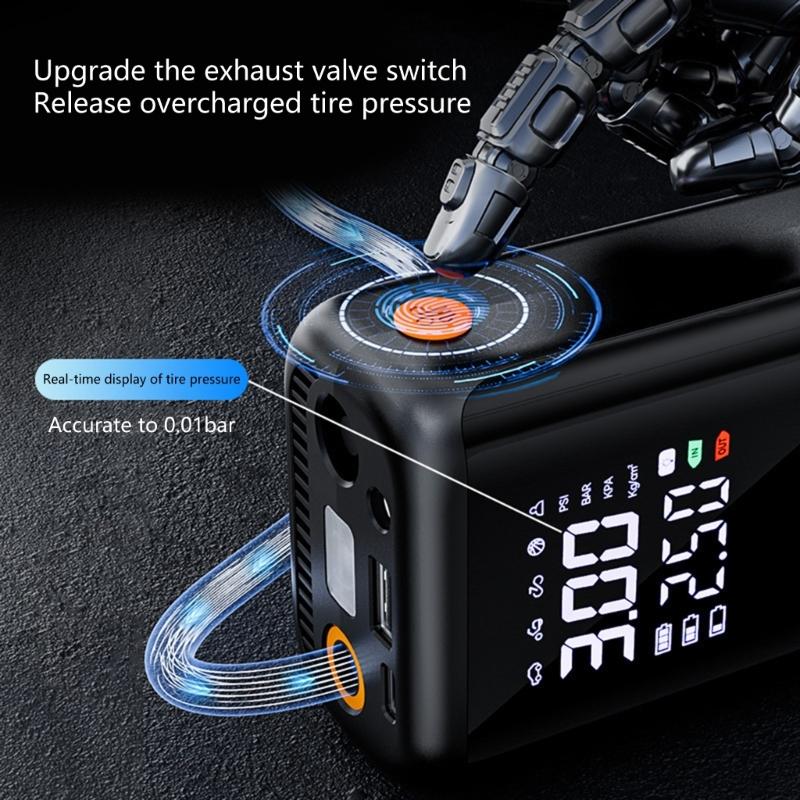 Multipurpose Electric Air Pumps Versatile Electric Air Compressor with LED Display for Car Tires Bicycles & Emergency Us