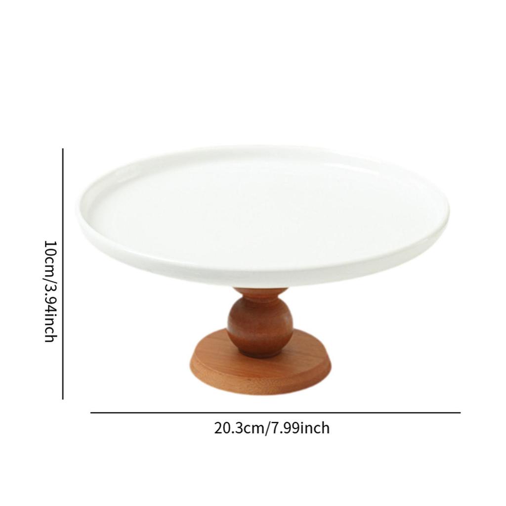 Elevated Ceramic Cake Plate Footed Stand Round Serving Platter for Displaying Cupcakes Cookies Snacks