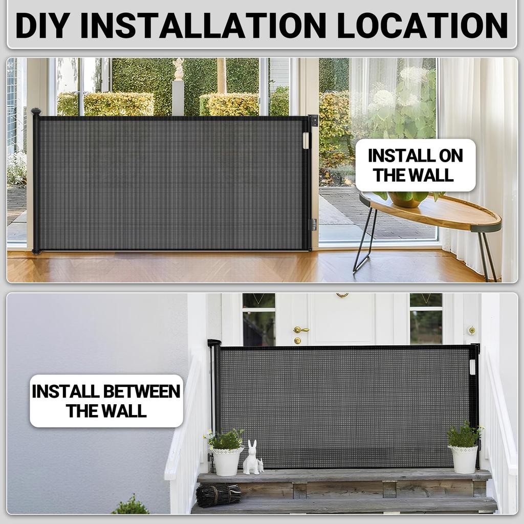 Ycozy BabySafe Детские ворота на роликах, рулонные защитные ворота, инновационная версия, двойной замок, максимальная ширина установки 200 см над лестницей, ворота для домашних животных без барьеров